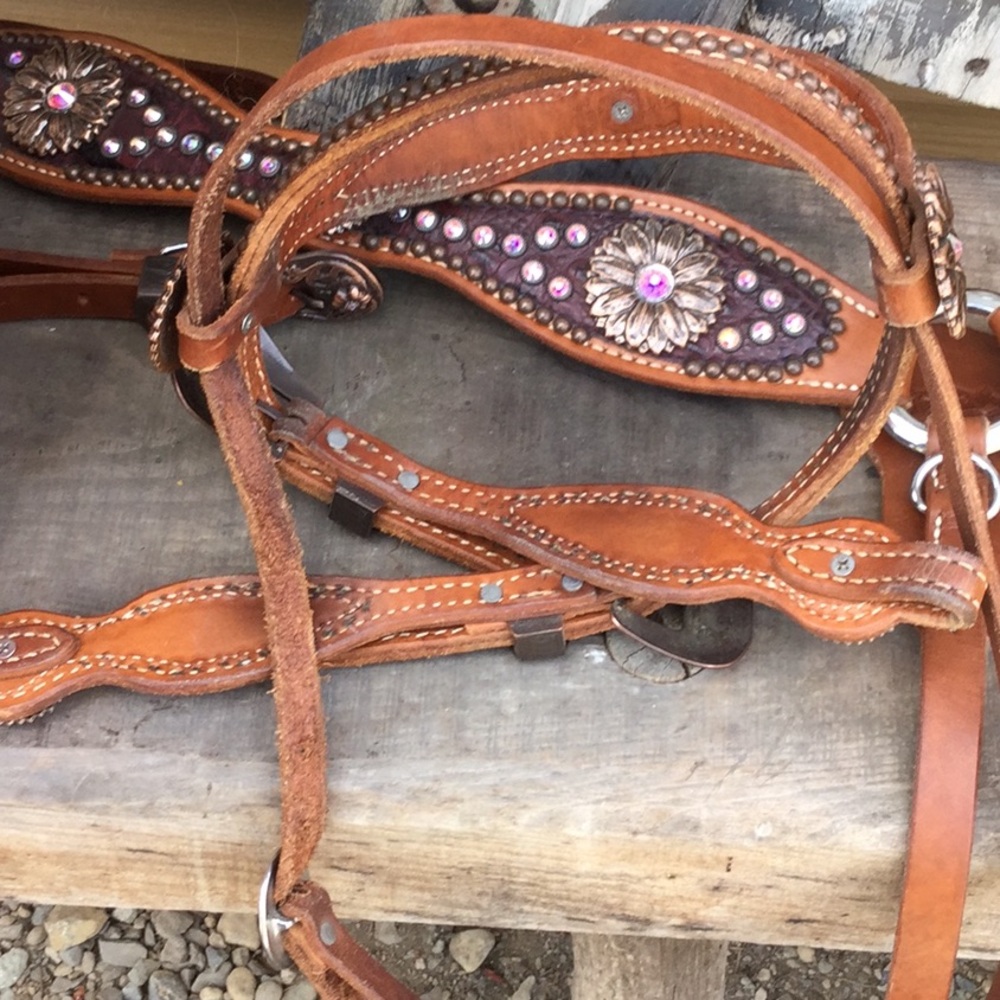 Heritage brand tack set rodeo queen barrel racing cowgirl horse show rhinestone - Picture 13 of 15